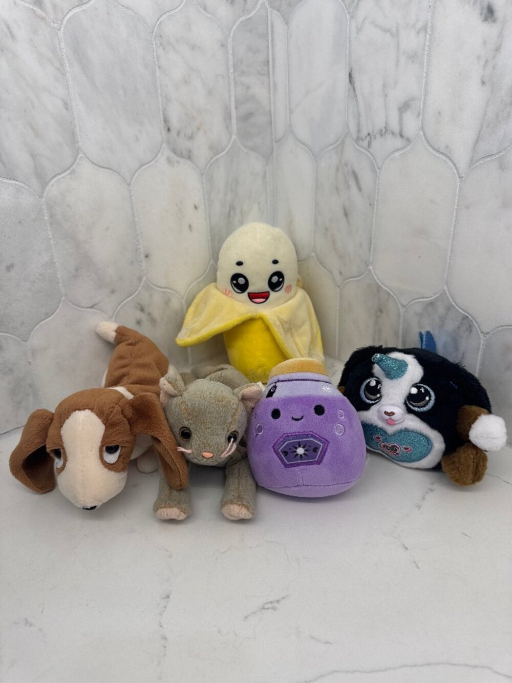 Squishmallows Clip Ty Beanie Baby Tracker LankyBox Rainbocorns Plush Lot of 5